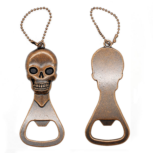 Rock-star Skull Bottle Popper Keychain