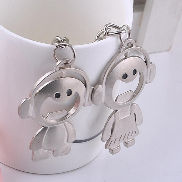 Beer Bottle Popper Couple Keychains