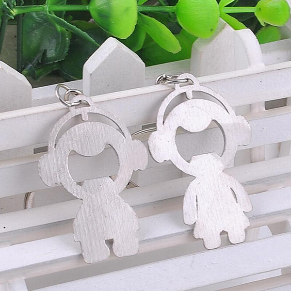Beer Bottle Popper Couple Keychains