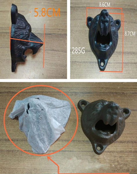 Grizzly Bear Bottle Wall Opener